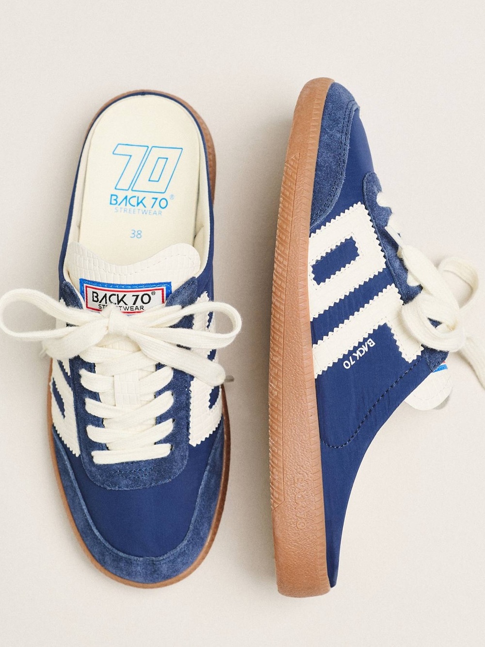 Back 70 Easter Mule Sneakers in Navy Blue NWOB